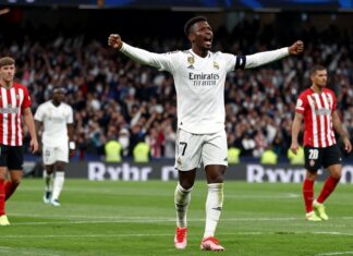 Vinícius Jr. anota dos goles y lidera la goleada 4-0 del Madrid en Champions