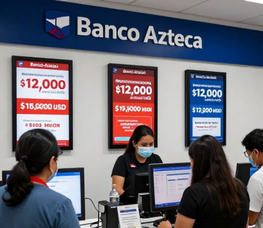 Banco Azteca ofrece hasta $12,000 pesos por dólar en remesas este mes