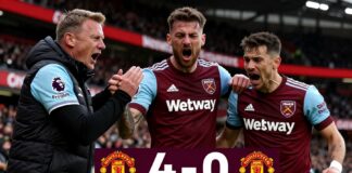 El West Ham humilla al Manchester United con un 4-0 en la Premier League