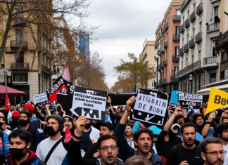 Protestas masivas colapsan la Avenida Primero de Mayo en Barcelona tras nuevo recorte laboral