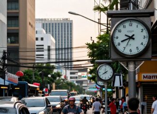 Tailandia adelanta su horario 7 horas respecto al meridiano de Greenwich en 2024