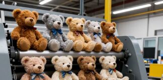 Nueva máquina de peluches en Madrid produce 120 osos al día con materiales reciclados